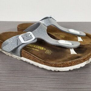 Birkenstock Girls' Gizeh Sandal, Silver Sparkle, Little Kid Size 13 US / 31